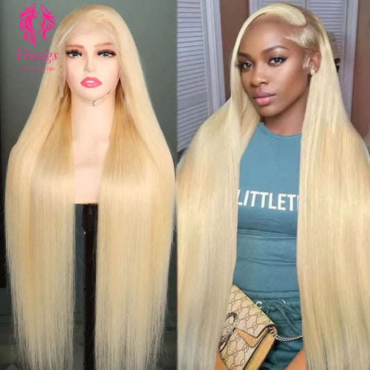 YiWigs #613 Blonde Straight Wigs 13*4 Lace Front Human Hair Wigs 613 Straight HD Lace Frontal Wig With Baby Hair