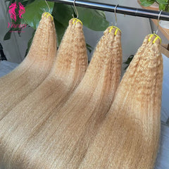 YiWigs Kinky Straight #27 Human Hair Double Drawn Natural 12A Grade Virgin Weave Human Hair Raw Bundles