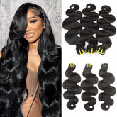 Yiwigs Body Wave Human Hair Bundles Double Weft 12A Grade 100% Virgin Cuticle Aligned Hair Weave Bundles Natural Color for Salon Wholesale