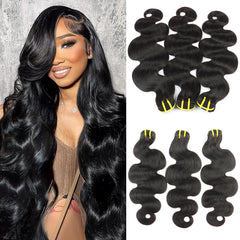 Yiwigs Body Wave Human Hair Bundles Double Weft 12A Grade 100% Virgin Cuticle Aligned Hair Weave Bundles Natural Color for Salon Wholesale
