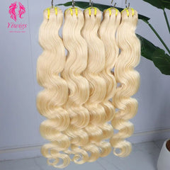 YiWigs Body Wave #613 Blonde Human Hair Double Drawn Natural 12A Grade Virgin Weave Human Hair Raw Bundles