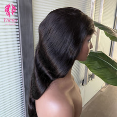 4*4 Lace Closures Wigs Nature Black Body Wave Wigs 180% Density