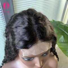 4*4 Lace Closures Wigs Nature Black Kinky Curly Wigs 180% Density