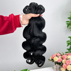 Yiwigs 10A Body Wave Human Hair Bundles Double Weft Virgin Remy Cuticle Aligned Natural Black Weave for Wholesale