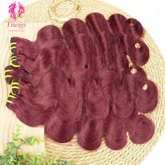 YiWigs Body Wave #99J Human Hair Double Drawn Natural 12A Grade Virgin Weave Human Hair Raw Bundles