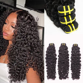 Yiwigs Burmese Curly Bundles Human Hair Natural Black 100% Virgin Double Weft Hair Weave Bundles for Wholesale