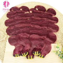 YiWigs Body Wave #99J Human Hair Double Drawn Natural 12A Grade Virgin Weave Human Hair Raw Bundles