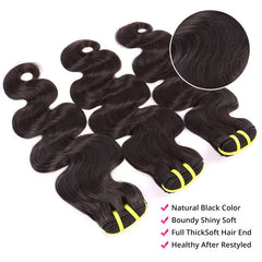 Human Primary Hair Body Wave Braids Natural Black Set YiWigs