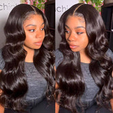 Body Wave 13*4 HD Lace Invisible Lace Front Human Double Drawn Hair Wigs 10-30inch YiWigs