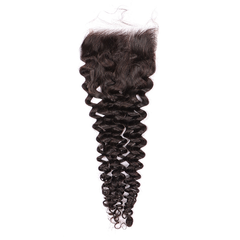 Deep Curly 3 Bundles With 4*4 HD HD Lace Frontal Closure Unprocessed Human Hair YiWigs