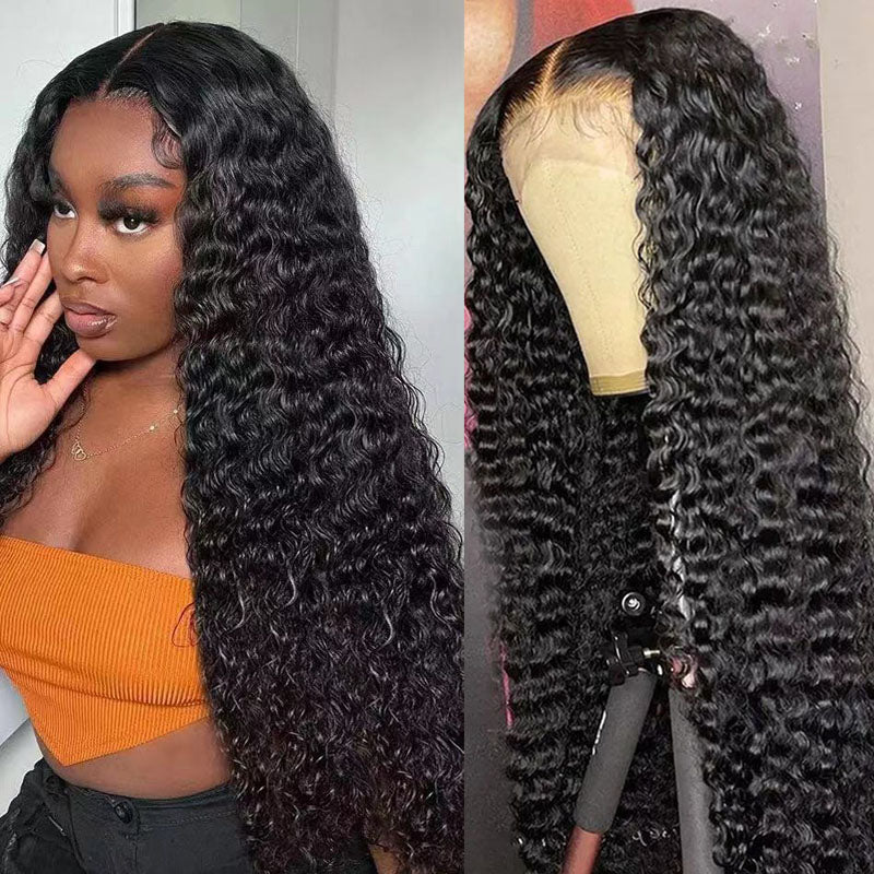 Deep Wave 13*4 HD Lace Invisible Lace Front Human Double Drawn Hair Wigs 10-30 inch YiWigs
