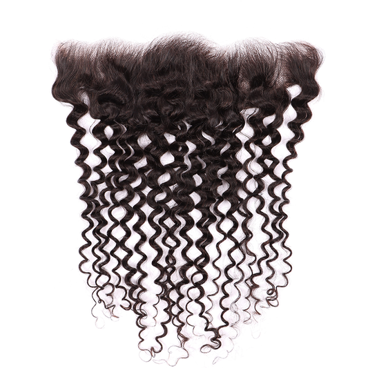 Deep Curly Wave Weave Double Drawn 3 Bundles With 13*4 HD Lace Frontal Closure Unprocessed Good Quality Human Hair YiWigs