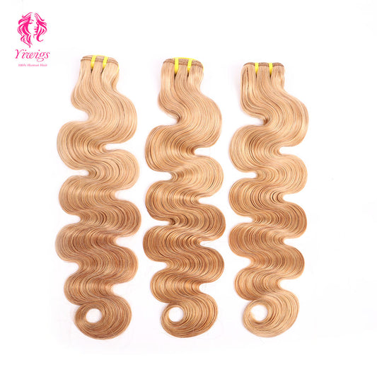 Yiwigs #27 Color Body Wave Hair Bundles 12A Grade 100% Virgin Cuticle Aligned Human Hair Natural Weaving