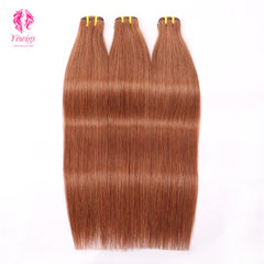 Yiwigs #30 Color Straight Hair Bundles 12A Grade 100% Virgin Cuticle Aligned Human Hair Natural Weaving
