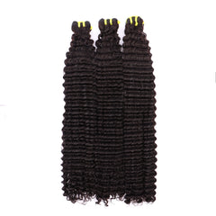 Deep Curly Wave Weave Double Drawn 3 Bundles With 13*4 HD Lace Frontal Closure Unprocessed Good Quality Human Hair YiWigs