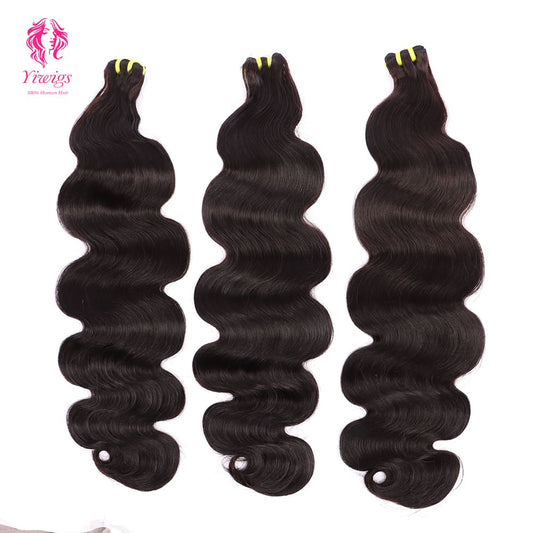 Yiwigs Double Drawn Body Wave Hair Bundles 12A Grade 100% Virgin Cuticle Aligned Human Hair Natural Color