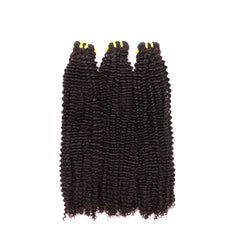 Double Drawn 3 Bundles Aesthetics Human Virgin Hair Kinky Curly Weave With 13*4 HD Lace Frontal YiWigs