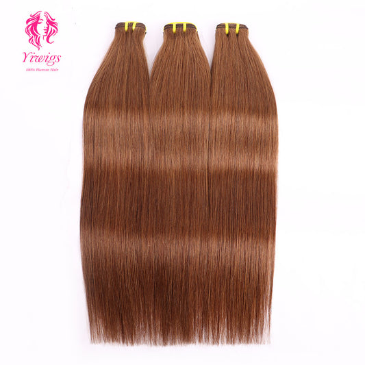 Yiwigs #4 Color Straight Hair Bundles 12A Grade 100% Virgin Cuticle Aligned Human Hair Natural Weaving