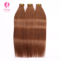 Yiwigs #4 Color Straight Hair Bundles 12A Grade 100% Virgin Cuticle Aligned Human Hair Natural Weaving