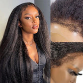 Kinky Straight Human Double Drawn Hair HD 13*4 Lace Front Wig Human Hair YiWigs