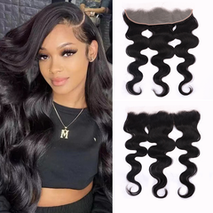 Body Wave Virgin Human Hair 13*4 Transparent Lace Frontal Relaxed Hair YiWigs