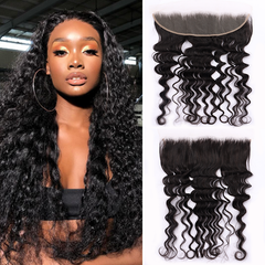 100% Human Virgin Hair Deep Wave 13*4 Transparent Lace Frontal YiWigs