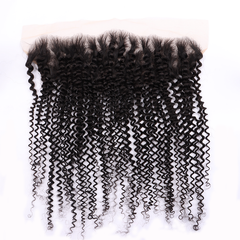 Kinky Curly Human Hair 13*4 Transparent Invisible Lace Full Frontal YiWigs