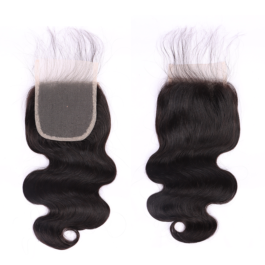100% Human Virgin Hair Body Wave 4*4 Transparent Lace Closure YiWigs