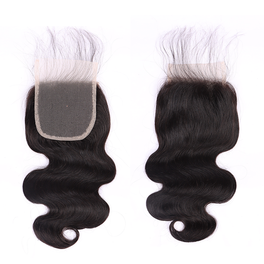 100% Human Virgin Hair Body Wave 4*4 Transparent Lace Closure YiWigs