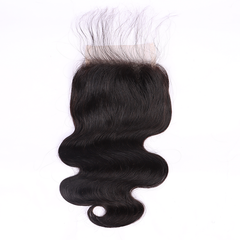 100% Human Virgin Hair Body Wave 4*4 Transparent Lace Closure YiWigs