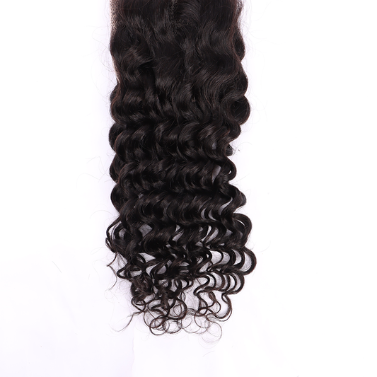 Deep Curly Human Hair 4*4 Transparent Lace Closure Human Hair Closure YiWigs