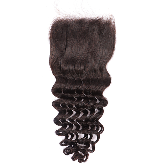 Deep Wave Human Hair Sew In 5*5 HD Lace Closure YiWigs
