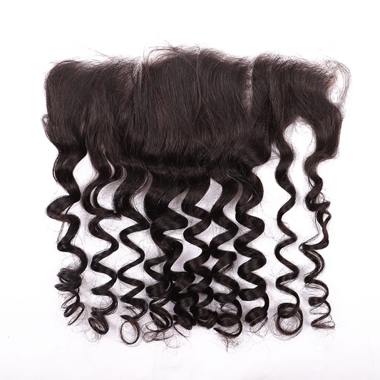 Double Drawn 3 Bundles Human Virgin High Volume Hair Deep Wave With Invisible 13*4 HD Lace Frontal YiWigs