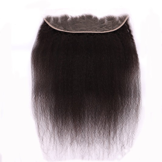 Kinky Straight Virgin Human Hair 13*4 HD Lace Frontal Relaxed Hair YiWigs