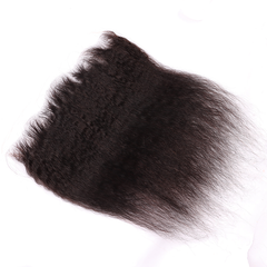 Kinky Straight Virgin Human Hair 13*4 HD Lace Frontal Relaxed Hair YiWigs