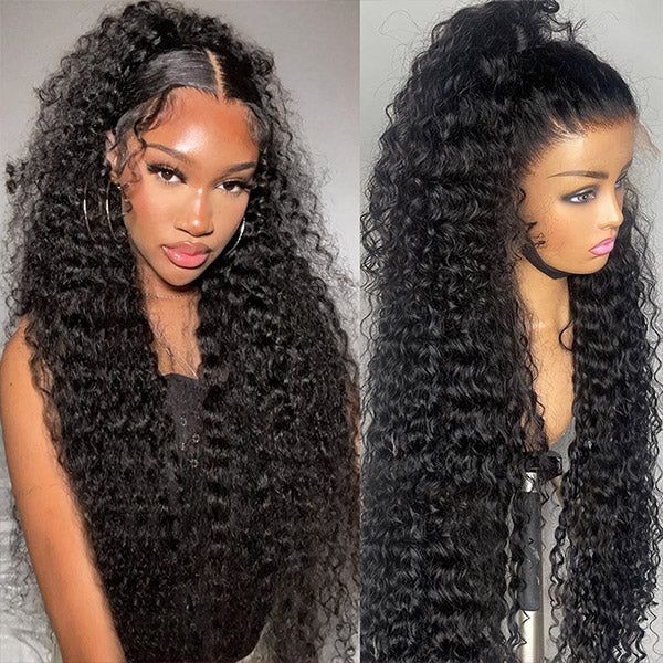 Deep Curly Wigs For Women Human Double Drawn Hair HD 13*4 Lace Front Wig YiWigs