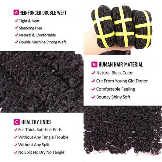 Yiwigs Burmese Curly Hair Bundles 12A Grade 100% Virgin Cuticle Aligned Human Hair Weaving Natural Color