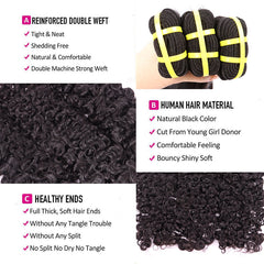 Yiwigs Burmese Curly Hair Bundles 12A Grade 100% Virgin Cuticle Aligned Human Hair Weaving Natural Color