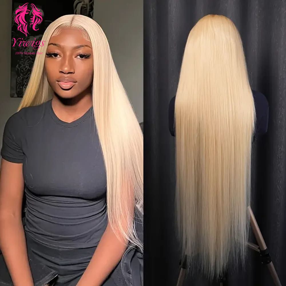 YiWigs #613 Blonde Straight Wigs 13*4 Lace Front Human Hair Wigs 613 Straight HD Lace Frontal Wig With Baby Hair