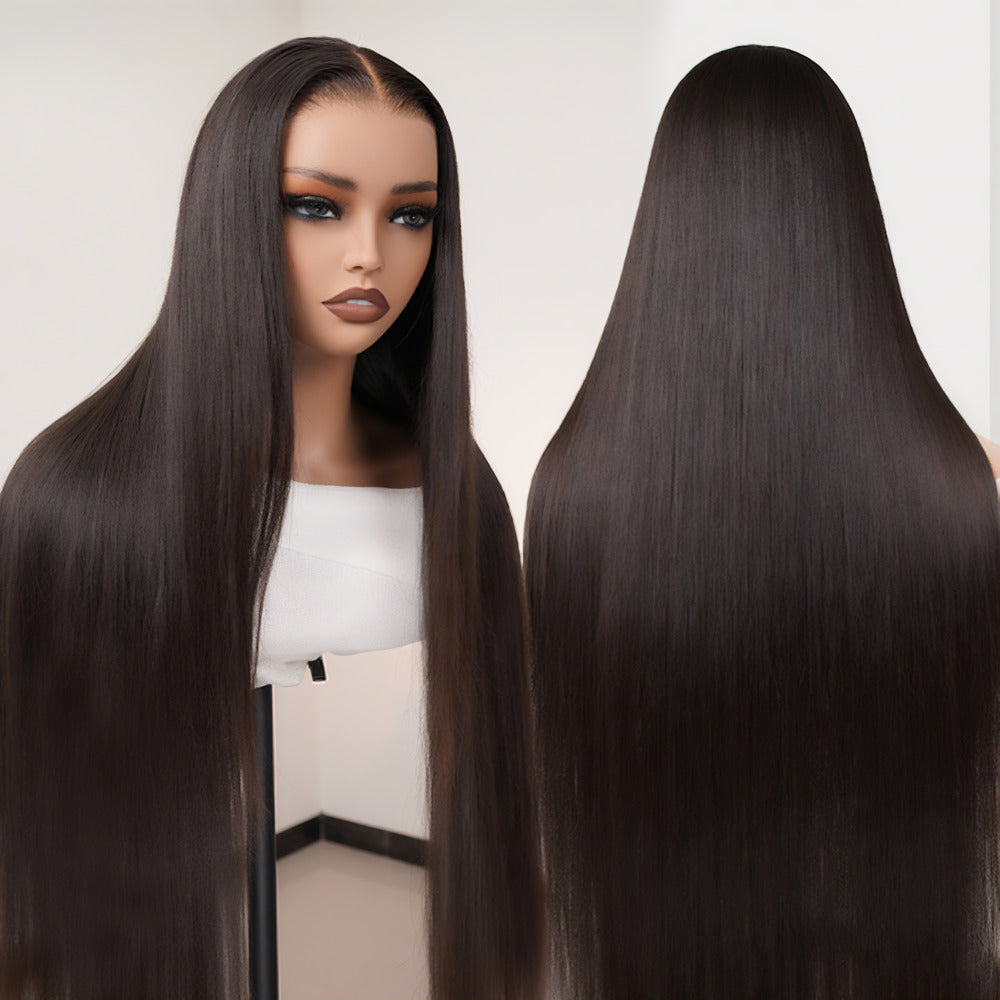 YiWigs Straight HD Lace Front Human Hair Wigs Double Drawn Hair 13x4 Transparent Lace Hair Wigs Pre Plucked Wigs For Women