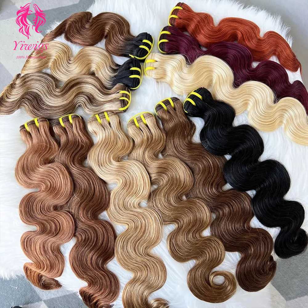 YiWigs Body Wave Human Hair Double Drawn Natural 12A Grade Virgin Weave Human Hair Raw Bundles