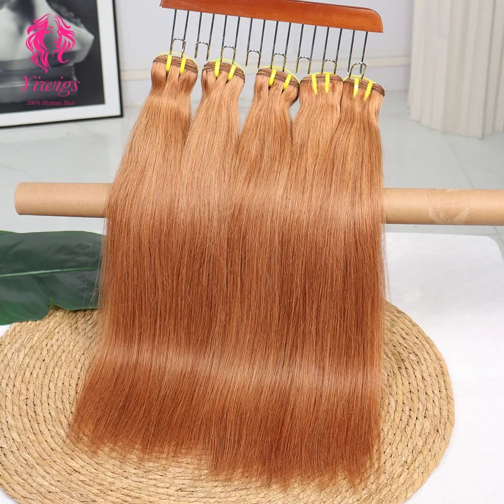 YiWigs Straight #35 Human Hair Double Drawn Natural 12A Grade Virgin Weave Human Hair Raw Bundles