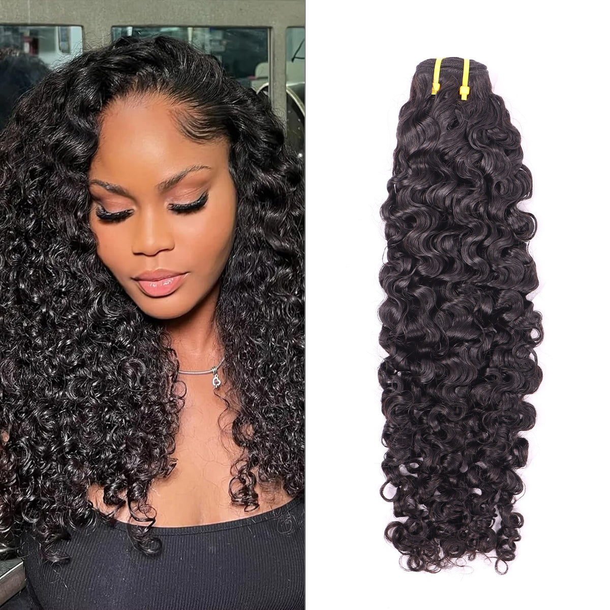 Yiwigs Burmese Curly Bundles Human Hair Natural Black 100% Virgin Double Weft Hair Weave Bundles for Wholesale