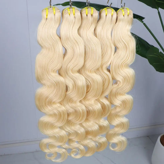 YiWigs Body Wave #613 Blonde Human Hair Double Drawn Natural 12A Grade Virgin Weave Human Hair Raw Bundles