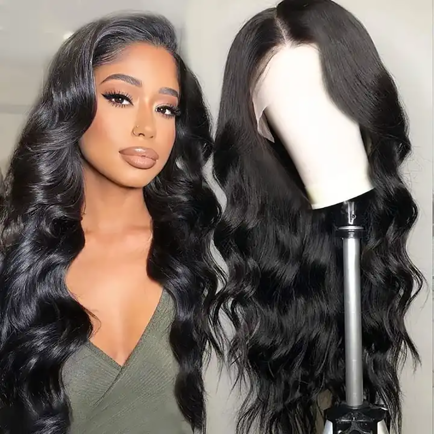 Body Wave 4*4 Lace Closure Wig Real Human Hair Wigs Preplucked With Natural Hairline YiWigs