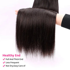 Virgin Human Hair 8-30 Inch Straight Natural Black One Bundle Set YiWigs