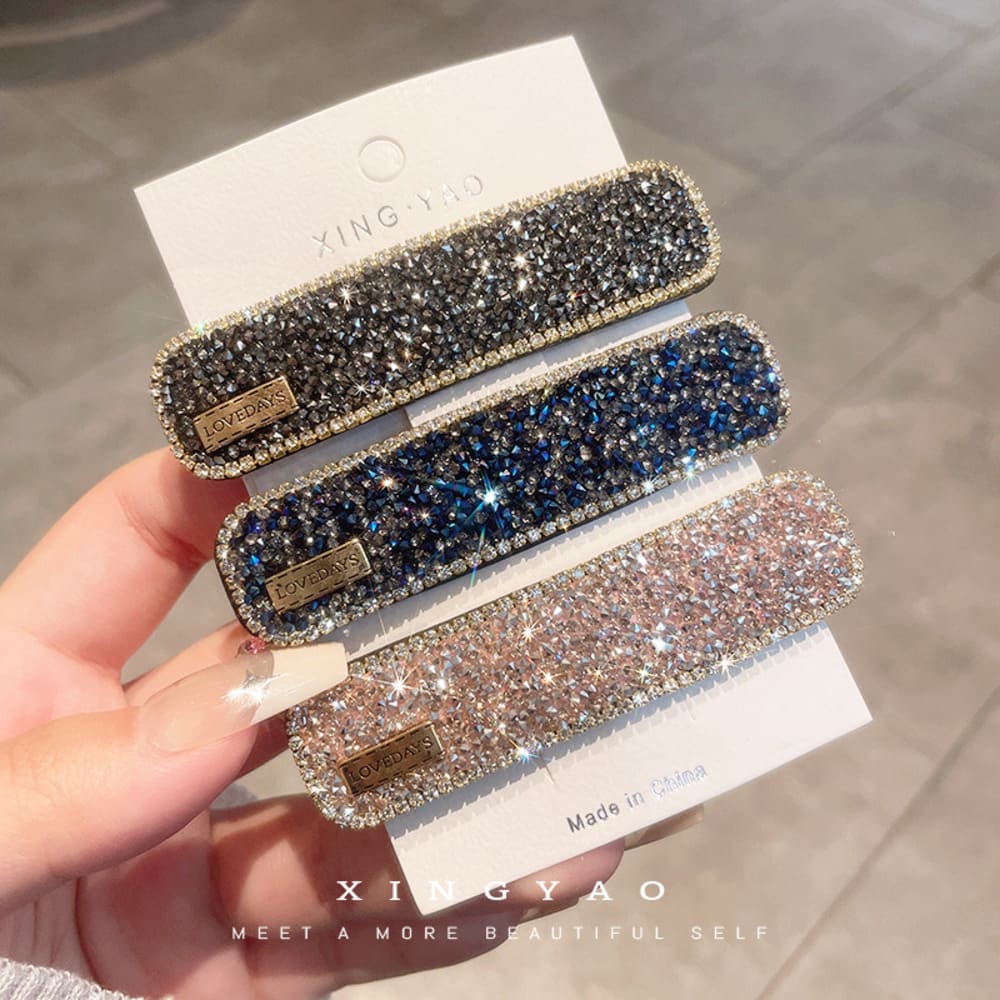 Shiny Diamond Simple Light Luxury Diamond Hairpin Hairpin Bangs Side Clip（1 Piece）