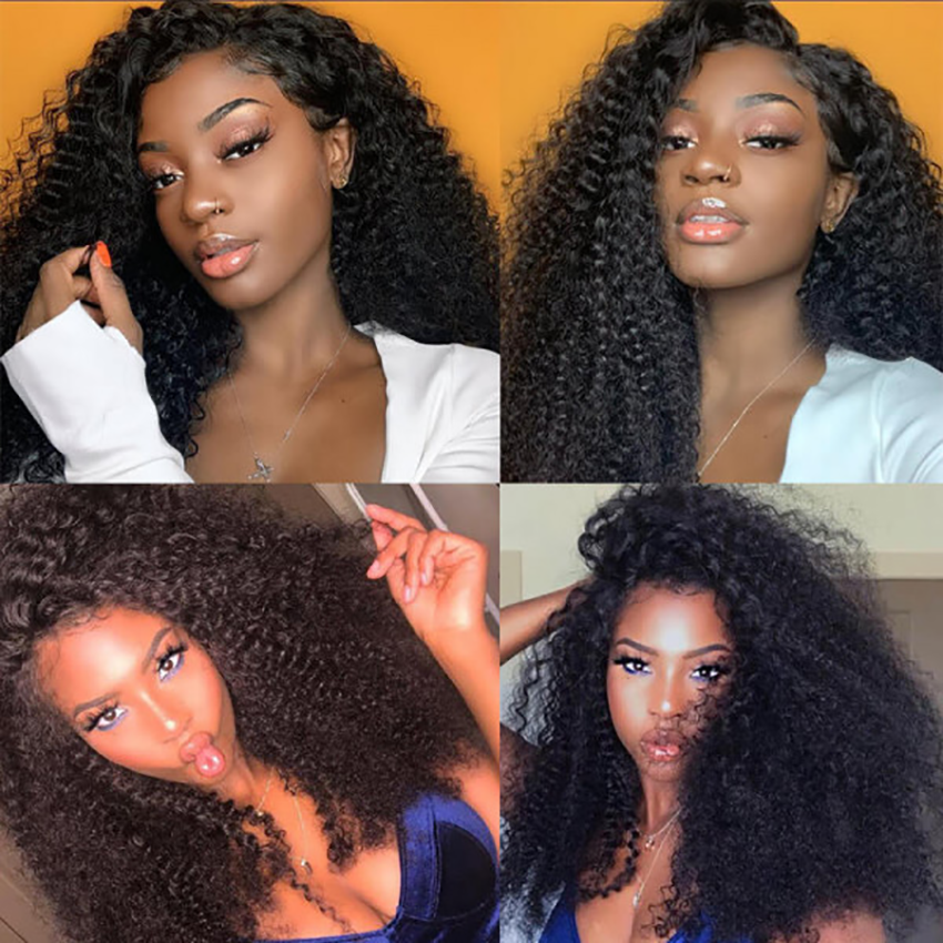 Kinky Curly Wigs 4*4 Lace Front Wig Affordable Glueless Curly Wigs YiWigs