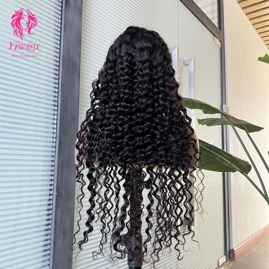 4*4 Lace Closures Wigs Nature Black Kinky Curly Wigs 180% Density