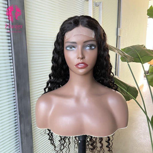 4*4 Lace Closures Wigs Nature Black Kinky Curly Wigs 180% Density